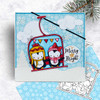 Cable Car ski lift Theo Penguin digital stamp - printable clipart for cardmaking, craft, scrapbooking & stickers